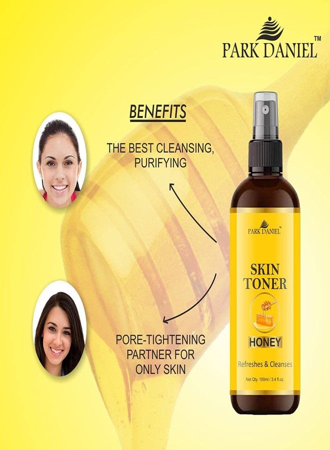 Park Daniel Pure & Natural Honey Skin Toner for Men & Women | Refreshing & Hydrating Facial Mist for Smooth, Glowing & Balanced Skin | Alcohol-Free Toner for Oily & Combination Skin (Pack of 3, 100 ml Each) - Image 3