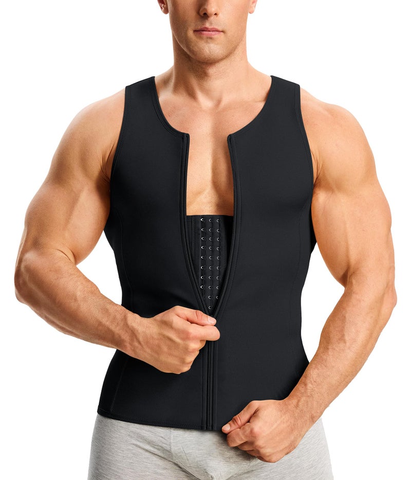 Nebility Mens Shapewear Fajas para Hombres Compression Shirt Men Body Shaper Tank Top Compression Undershirt Vest Sleeveless, Black - XL - Image 1