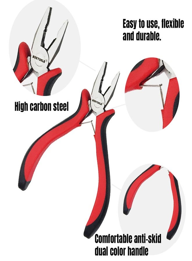 NORTOOLS Mini Pliers Set 5 PCS Jewelry Plier Includes Long Nose,Wire Plier,pointed nose, Pliers with Grip Cutting Tools Set for DIY & Jewelry Making Supplies Repair - Image 3