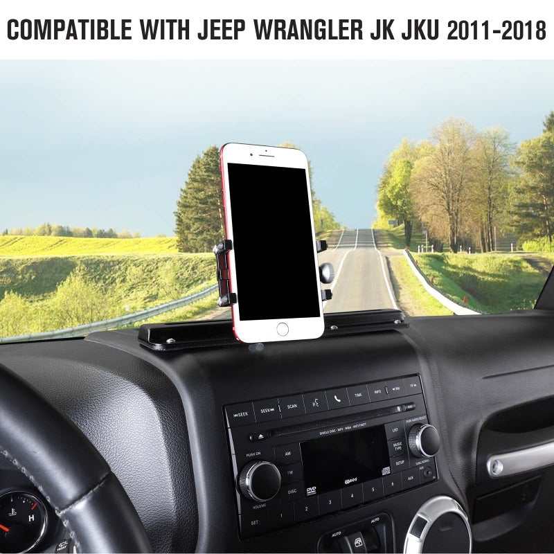 Jimen حامل هاتف جيمين لجهاز JK، حامل هاتف على شريط الط dashboard متوافق مع جيب رانجلر JK JKU 2011-2018 - Image 2