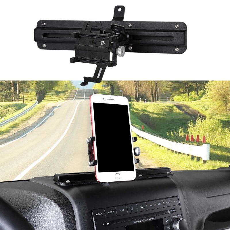 Jimen حامل هاتف جيمين لجهاز JK، حامل هاتف على شريط الط dashboard متوافق مع جيب رانجلر JK JKU 2011-2018 - Image 1