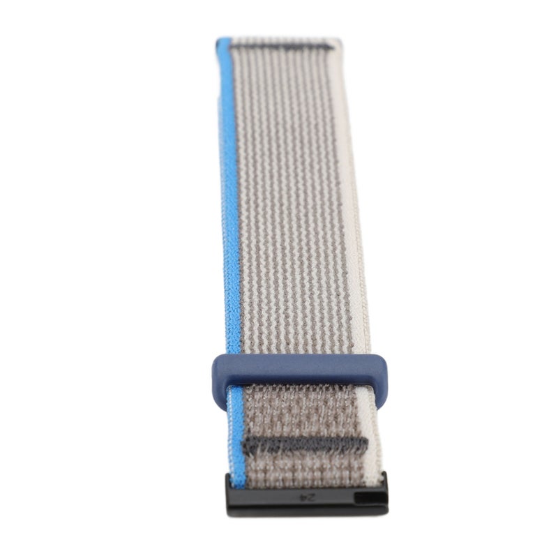 Sports Nylon Watch Strap Hook and Loop Fasteners 24mm Elastic Breathable Adjustable Replacement Watch Band for HR Baro for 7 9 D5i Orange Grey - Image 3