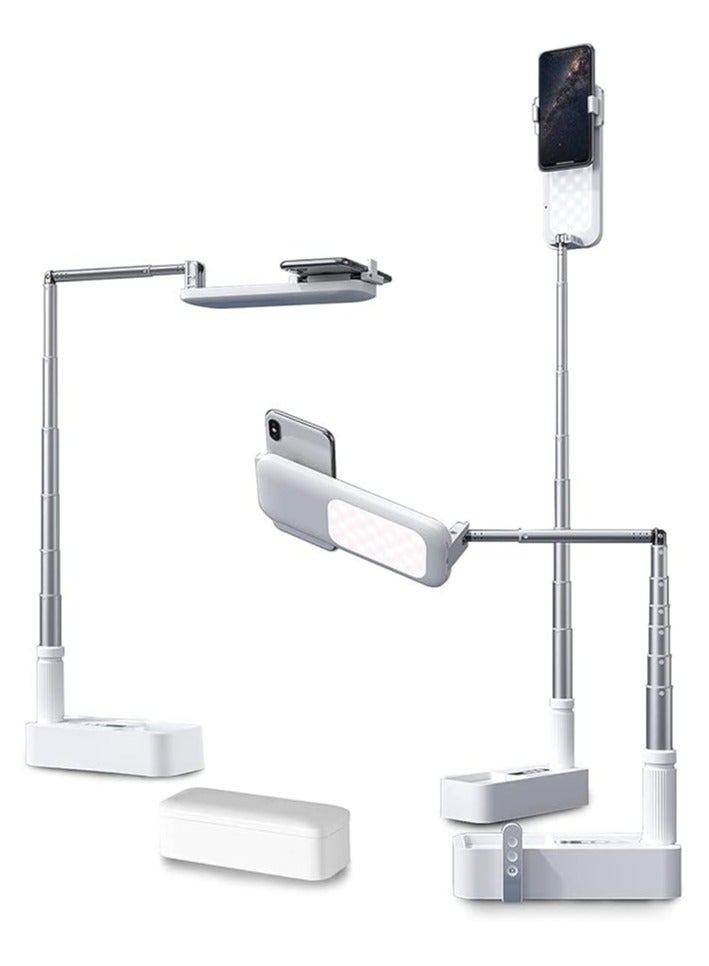 general Video Recording Phone Holder, Foldable LED Light Stand, Portable Multifunction Holder, Kitchen Table Mount Stand - Image 1
