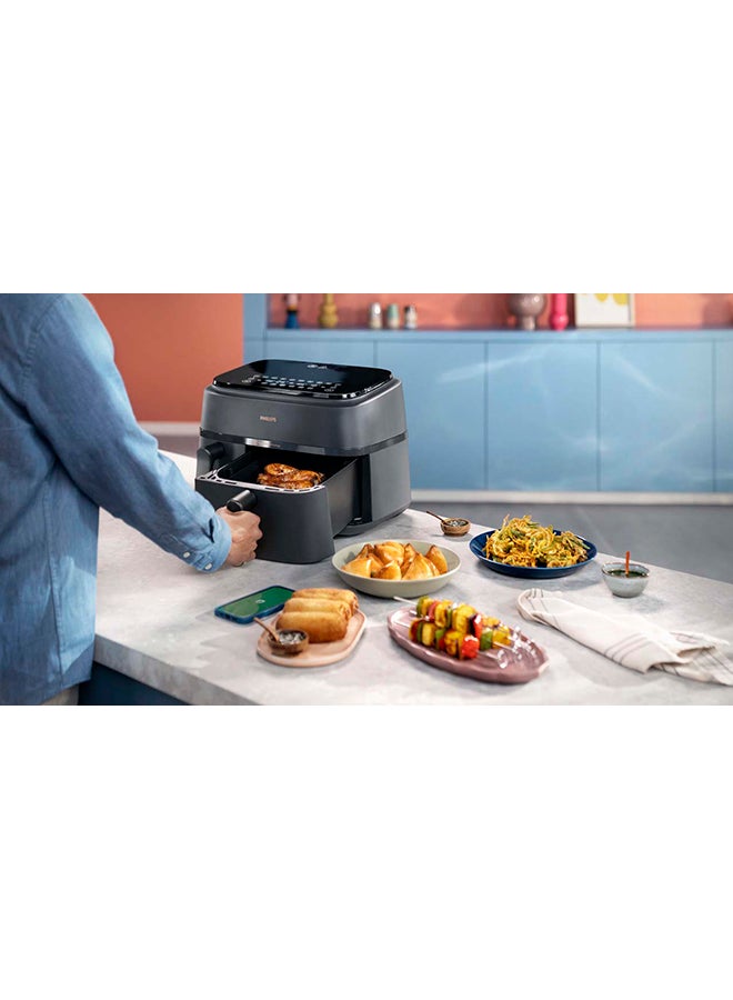 Philips Dual Basket AirFryer XXL - 2 Basket Drawers, 8 Preset Functions, Touchscreen, 9 L 2750 W NA350/09 / NA350/00 Black - Image 5