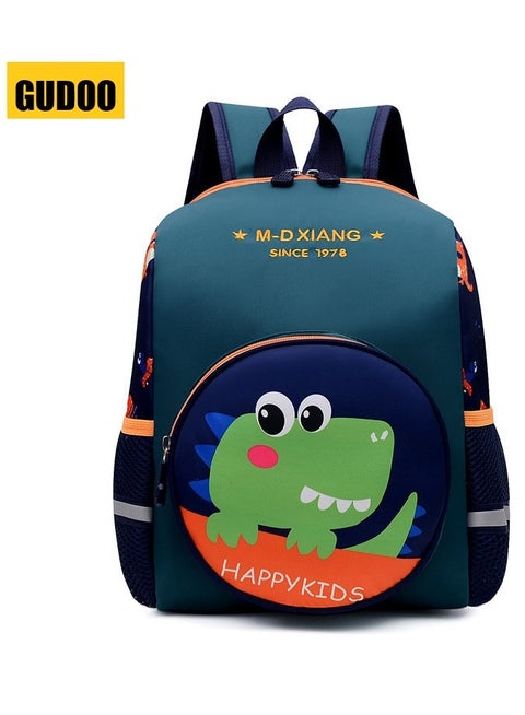 حقيبة ظهر مدرسية للأطفال بنات بنين نمط ديناصور للأطفال الصغار من 2 إلى 6 سنوات حقيبة كتب مدرسية لمرحلة ما قبل المدرسة باللون الأخضر