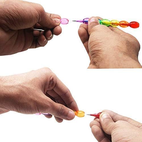 Parseed Parseed Pearls/Moti Design Non-Sharpening Stacking Pencil for Kids. Pencil, Special Smart and Birthday Return Gift for kids in bulk (Multicolor Pack of 12)  - Image 2