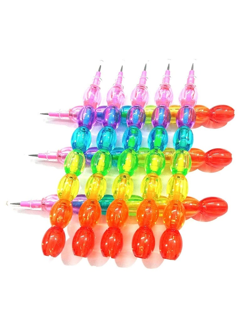 Parseed Parseed Pearls/Moti Design Non-Sharpening Stacking Pencil for Kids. Pencil, Special Smart and Birthday Return Gift for kids in bulk (Multicolor Pack of 12)  - Image 3