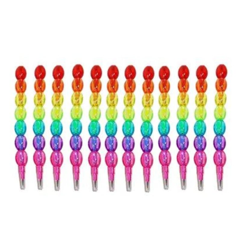 Parseed Parseed Pearls/Moti Design Non-Sharpening Stacking Pencil for Kids. Pencil, Special Smart and Birthday Return Gift for kids in bulk (Multicolor Pack of 12)  - Image 1