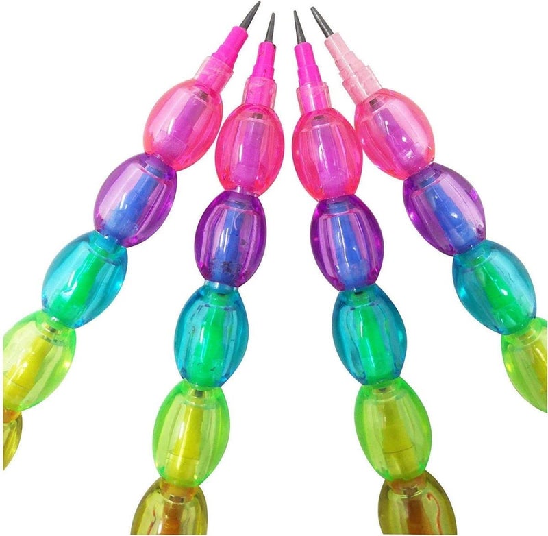 Parseed Parseed Pearls/Moti Design Non-Sharpening Stacking Pencil for Kids. Pencil, Special Smart and Birthday Return Gift for kids in bulk (Multicolor Pack of 12)  - Image 4