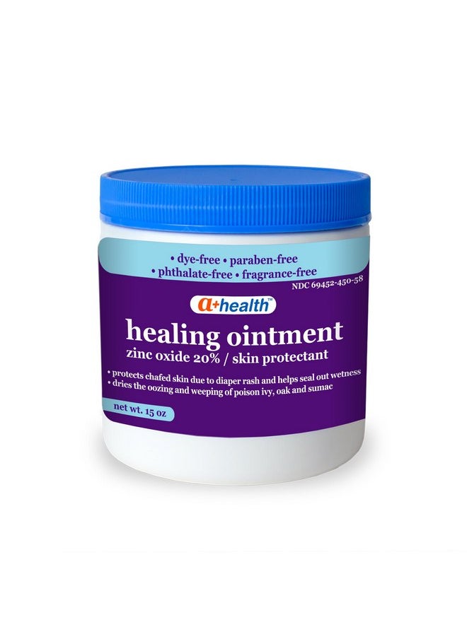 a+health A+Health Zinc Oxide 20% Healing Ointment Skin Protectant Barrier 15 Oz Jar Provides Relief and Treatment of Diaper Rash, Chafed Skin, Poison Ivy, Oak, Sumac for Adults and Babies  - Image 1