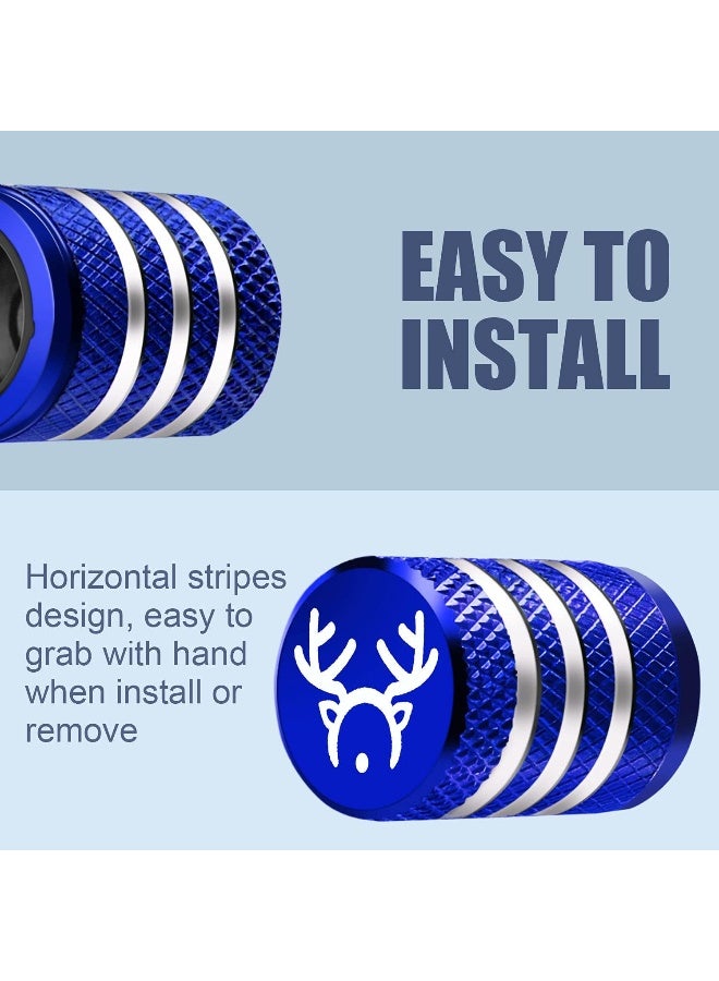 DECURCAR Tire Valve Stem Cap Cover - (5 Pack) Tire Air Cap Corrosion Christmas Reindeer Antler Antlers Auto Accessories Decoration for Car Truck Bike Blue - Image 4