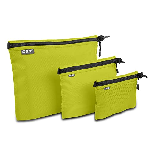 GOX 3 Pack Travel Toiletry Bag for Men Carry On Packing Organizer Zipper Pouch Portable Cosmetic Pouch Accessory Document Electronics (Green) - Image 1