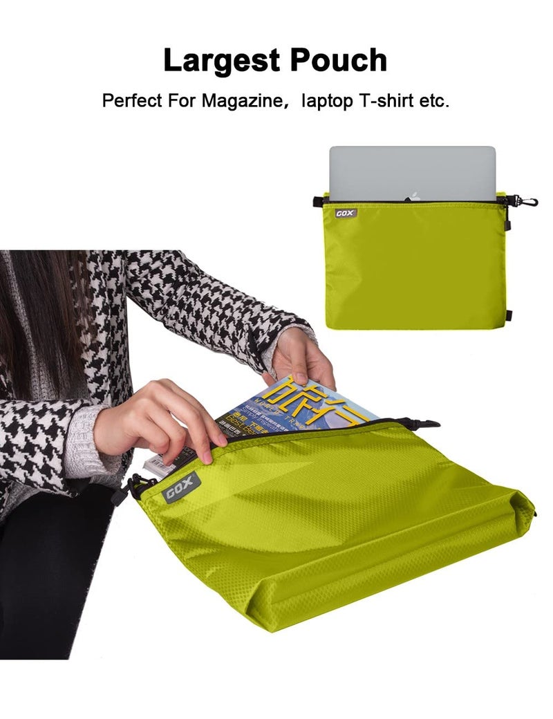 GOX 3 Pack Travel Toiletry Bag for Men Carry On Packing Organizer Zipper Pouch Portable Cosmetic Pouch Accessory Document Electronics (Green) - Image 2