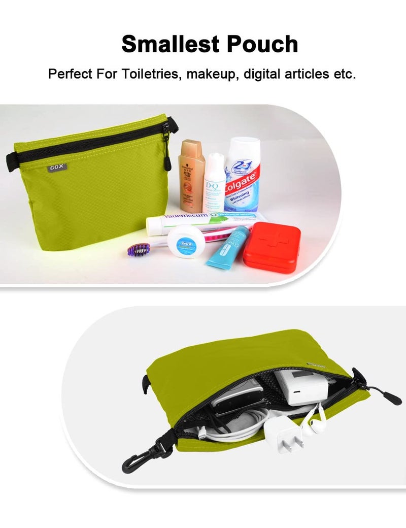 GOX 3 Pack Travel Toiletry Bag for Men Carry On Packing Organizer Zipper Pouch Portable Cosmetic Pouch Accessory Document Electronics (Green) - Image 4