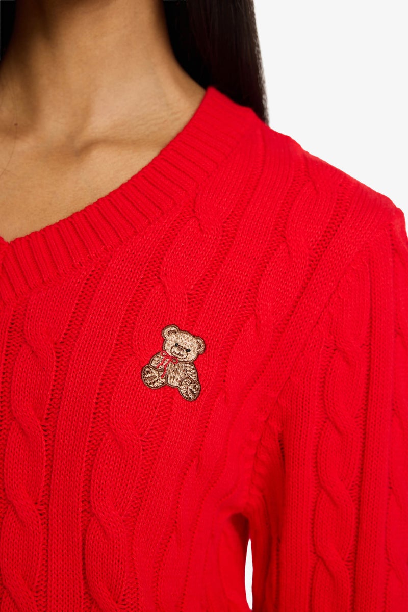 ديفاكتو بلوفر تريكو سليم فيت بياقة V - Image 4