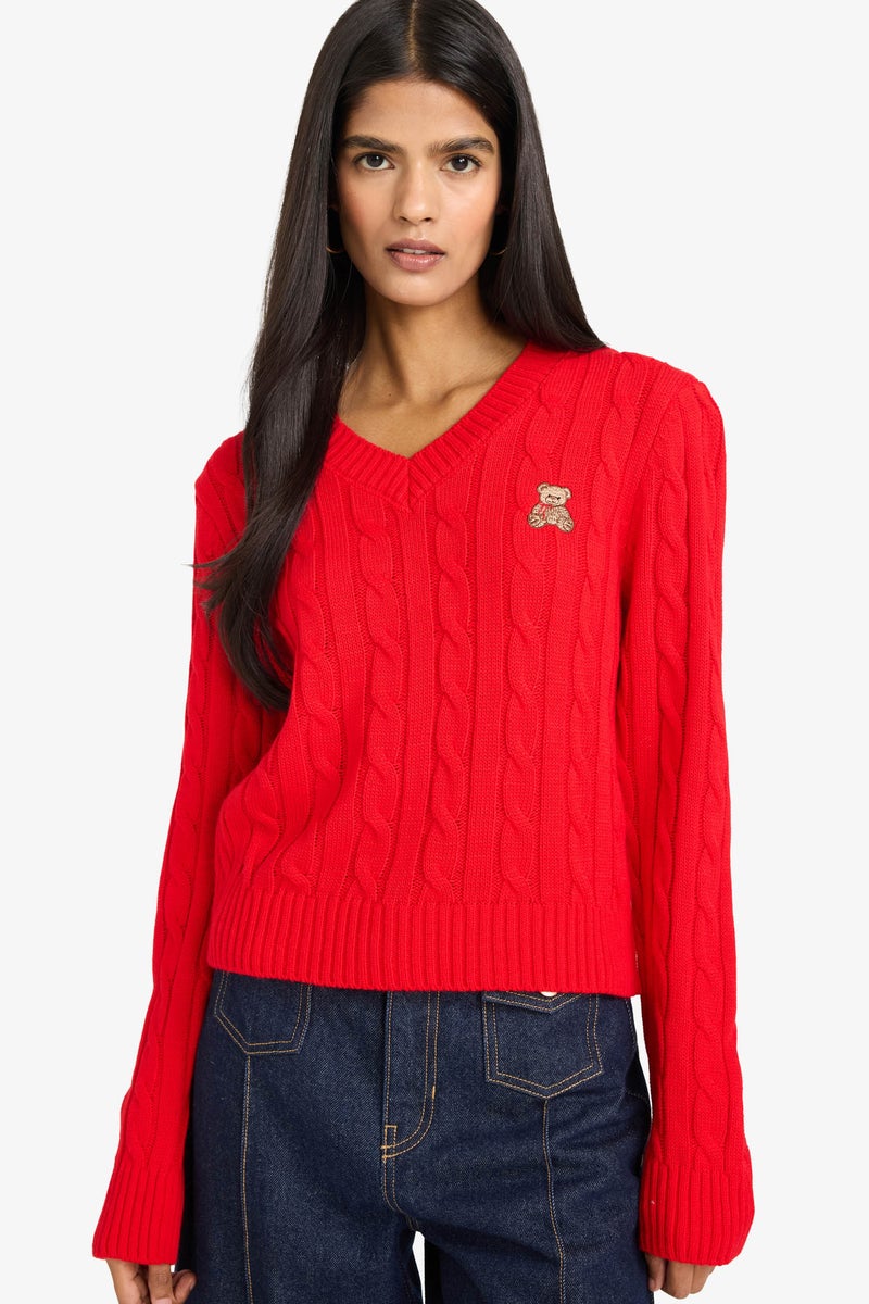 ديفاكتو بلوفر تريكو سليم فيت بياقة V - Image 3