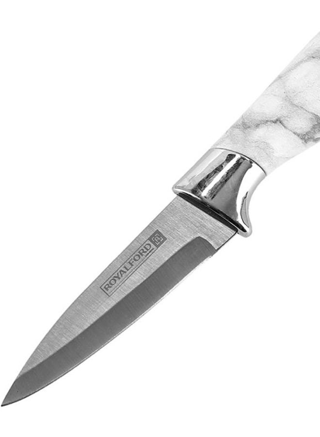 Royalford Marble Designed Paring Knife White/Grey/Silver 3.5inch - Image 4