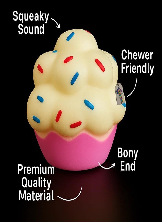 Western Era Muffin Cupcake Dog Squeaky Toy | Soft & Chewable Dessert-Themed Pet Toy for Puppies & Small Dogs | Fun Muffin Design with Colorful Toppings | Interactive Training, Tugging & Fetch Play - Image 4