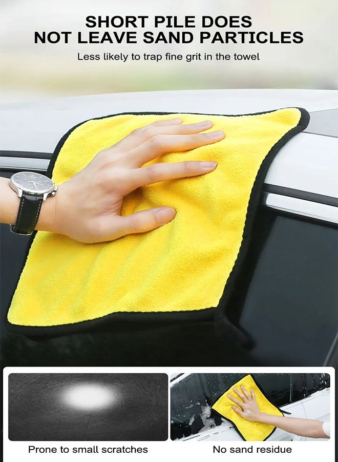 Warme 10PCS Microfiber Cleaning Towel Thick and Soft Drying Cloth, Car Body Washing Towels Double-Layer Cleaning Rags Car Accessories Car Wash Towel Detailing Cleaning Cloth Car Wash Drying Towel Super Absorbent Detailing Towel for Car/Windows/Screen/Kitchen 30x30cm - Image 4