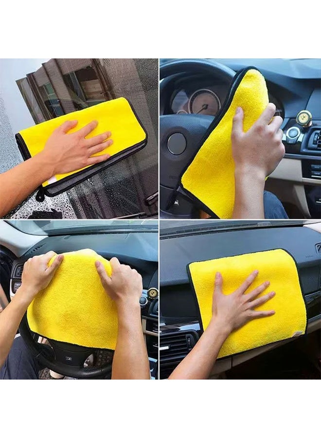 Warme 10PCS Microfiber Cleaning Towel Thick and Soft Drying Cloth, Car Body Washing Towels Double-Layer Cleaning Rags Car Accessories Car Wash Towel Detailing Cleaning Cloth Car Wash Drying Towel Super Absorbent Detailing Towel for Car/Windows/Screen/Kitchen 30x30cm - Image 2