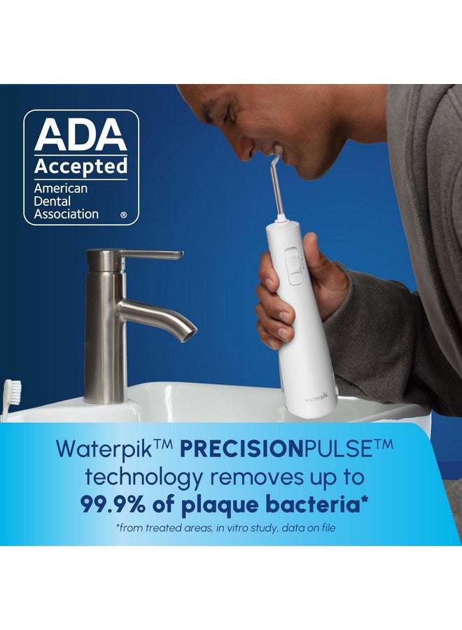 Waterpik Cordless Pulse Rechargeable Portable Water Flosser for Teeth, Gums, Braces Care and Travel with 2 Flossing Tips, Waterproof, ADA Accepted, WF-20 White, Packaging May Vary - Image 3