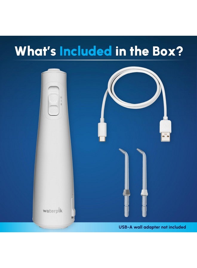 Waterpik Cordless Pulse Rechargeable Portable Water Flosser for Teeth, Gums, Braces Care and Travel with 2 Flossing Tips, Waterproof, ADA Accepted, WF-20 White, Packaging May Vary - Image 4