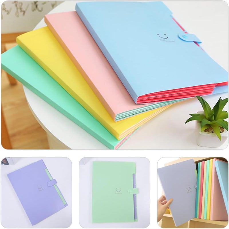 TIDTALEO 10pcs Plastic Accordion File Folder A4 Expanding Office File Organizer with 5 Layers Multi-Color Document Storage for Desktop Filing and Document Management - Image 4