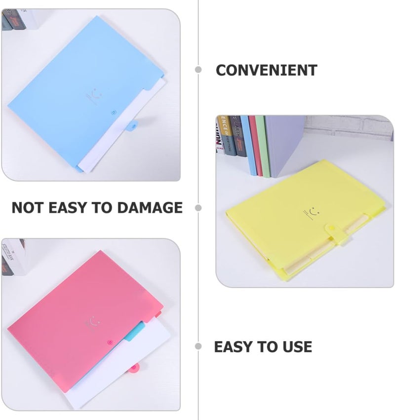 TIDTALEO 10pcs Plastic Accordion File Folder A4 Expanding Office File Organizer with 5 Layers Multi-Color Document Storage for Desktop Filing and Document Management - Image 3