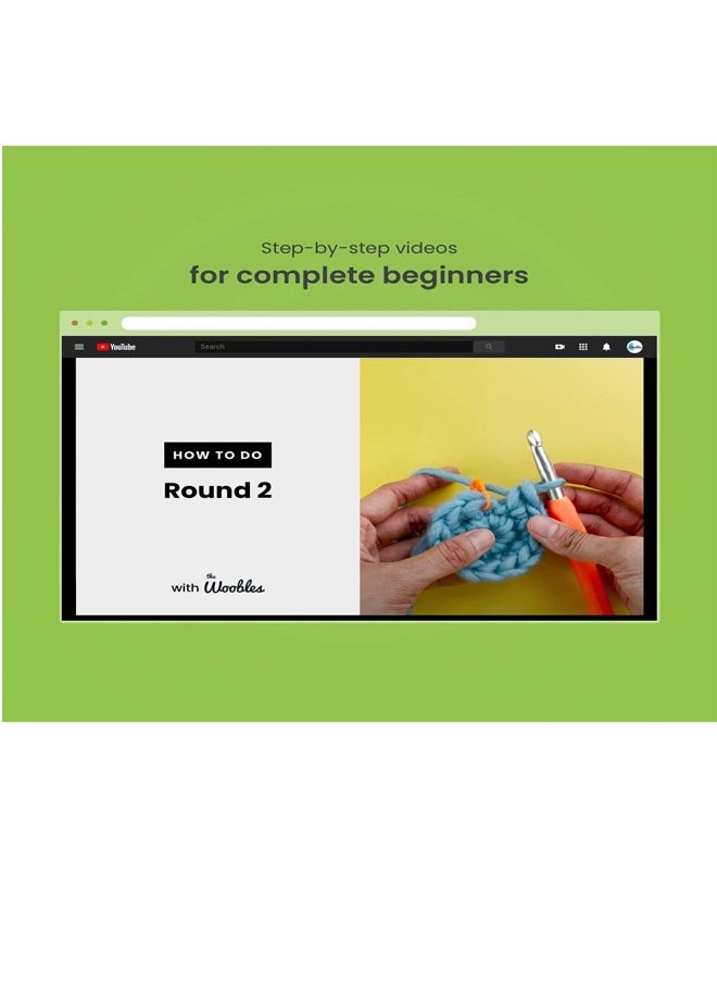 Padom Beginners Crochet Kit with Easy Peasy Yarn,Crochet Kits for Kids and Adults Crochet Kit for Complete Beginners with Step-by-Step Video Tutorials