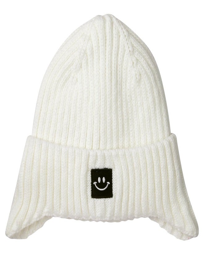 MaxNova Baby Winter Hat Toddler Beanie Hat Earflap Knit Cap for Boys Girls 0-8 Years, White a, 6-36 Months - Image 2