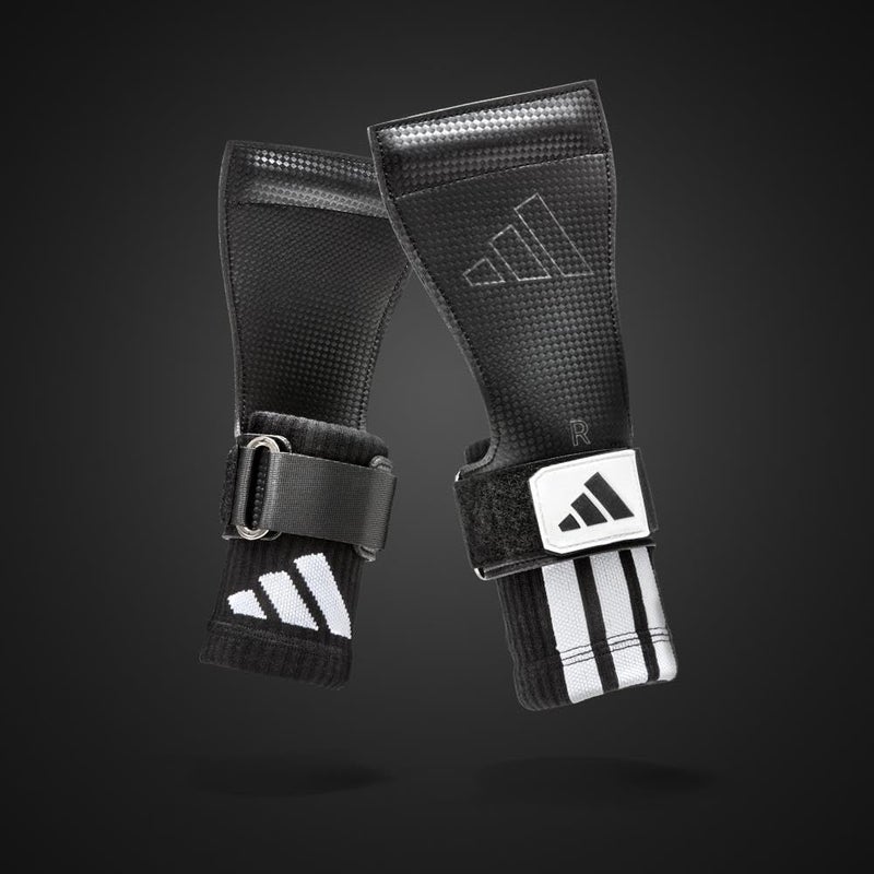 Adidas حزمة قبضة الرفع من أديداس - أسود/أبيض - S/M - Image 5