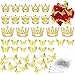 cridoz 163Pcs Flower Bouquet Accessories 15Pcs Mini Crowns with 48Pcs Gold 3D Butterfly Decorations and 100Pcs Corsage Boutonniere Pins for Flower Arrangements Small Crowns for Cake Topper - Image 3