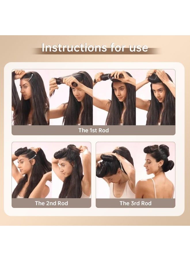 Premify Heatless Hair Curler, 3 Pieces Rods Set With Hooks,Soft Velvet Overnight Blowout Rods,Hair Curlers No Heat,Diy Heatless Curling Rod Set, Suitable For Long&Short,Straight&Curly Hair (Brown)  - Image 4