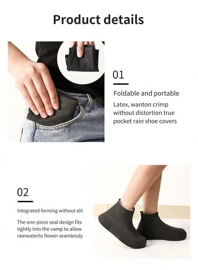 GIFT 3 Pairs Waterproof Shoe Covers, Non-Slip Water Resistant Overshoes Silicone Rain Shoe Cover Outdoor cycling Protectors apply to Men, Women - Image 2