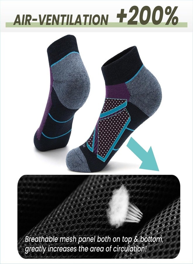 WANDER Merino Wool Breathable Ankle Socks Cushioned Athletic Running Hiking Sock 3 Pairs Lightweight Thermal Low Cut Socks - Image 2