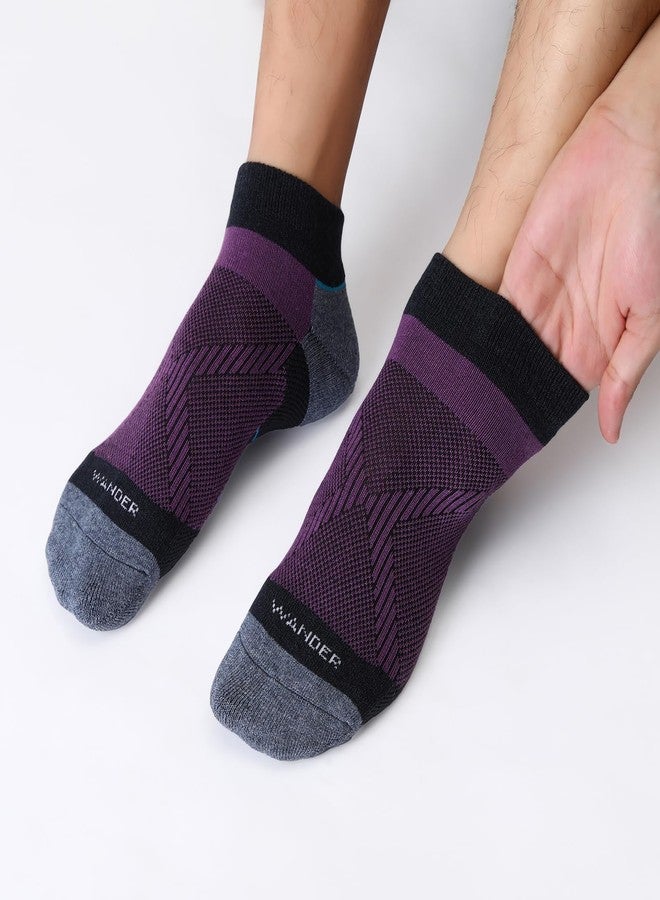 WANDER Merino Wool Breathable Ankle Socks Cushioned Athletic Running Hiking Sock 3 Pairs Lightweight Thermal Low Cut Socks - Image 4