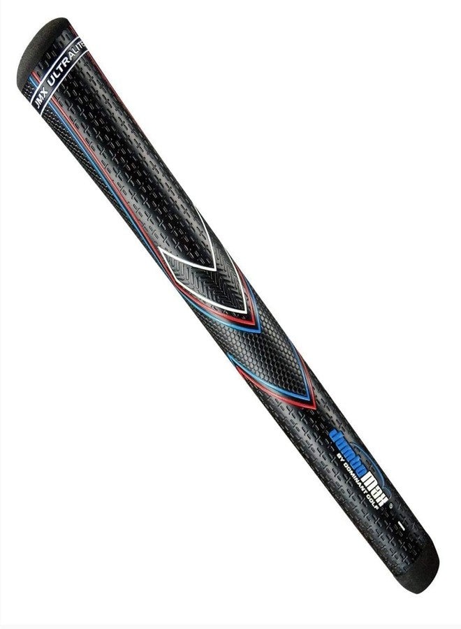 JumboMax JMX Ultralite Medium Oversize Golf Grips, 25% Lighter, Black / Red, White, Blue - Set of 1 - Image 1