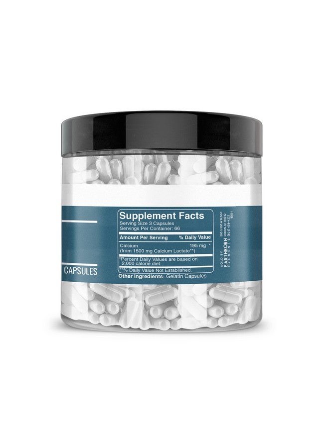 إيرثبورن إيليمنتس مكمل الكالسيوم Earthborn Elements Calcium Lactate (200 Capsules) - Image 4
