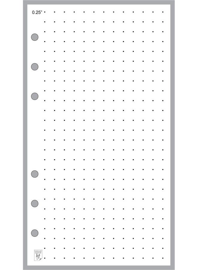 Handy Forms Personal Size 1/4" Dot Grid Paper Refill, Sized and Punched for Filofax Personal Notebook (3.7" x 6.75") - Image 1