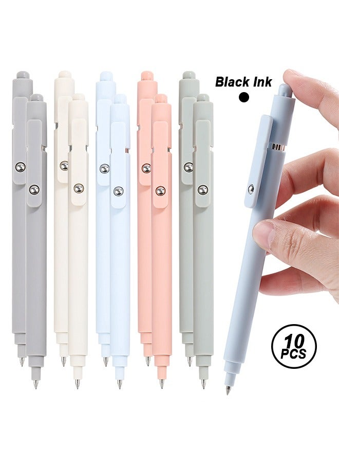 10Pcs Gel Pens, 0.5mm Black Ink Pens Quick Dry Ink Pens Fine Point Smooth Writing Pen for Journaling Note Taking, Pens Ballpoint for School Office Home (10pcs Morandi) - Image 1