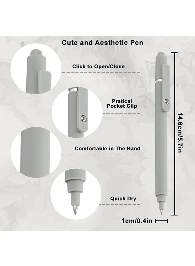 10Pcs Gel Pens, 0.5mm Black Ink Pens Quick Dry Ink Pens Fine Point Smooth Writing Pen for Journaling Note Taking, Pens Ballpoint for School Office Home (10pcs Morandi) - Image 3