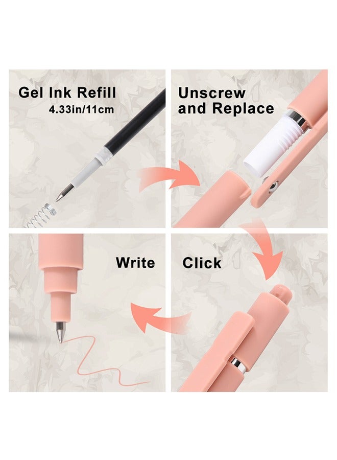 10Pcs Gel Pens, 0.5mm Black Ink Pens Quick Dry Ink Pens Fine Point Smooth Writing Pen for Journaling Note Taking, Pens Ballpoint for School Office Home (10pcs Morandi) - Image 4