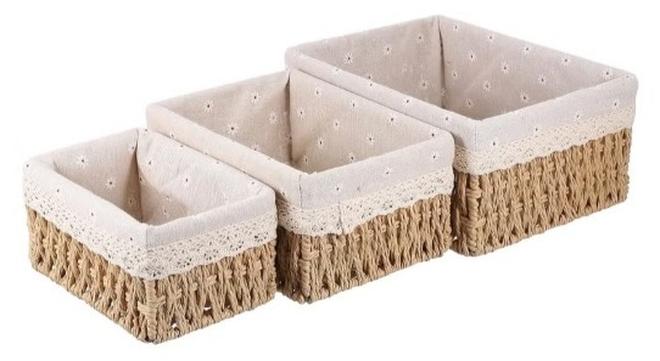 NAMA Basket set 3 pieces of braided rattan - Image 1