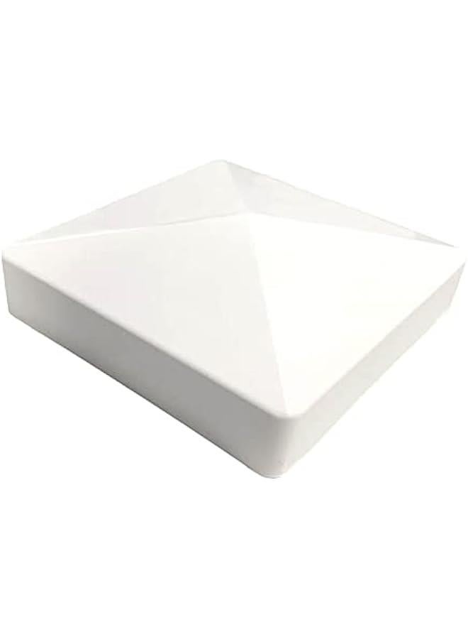 Arabest 4 Pack 4inch Vinyl Pyramid Style Fence Post Cap/Vinyl Post Caps for True 4 x 4 Fence- White PVC - Image 2