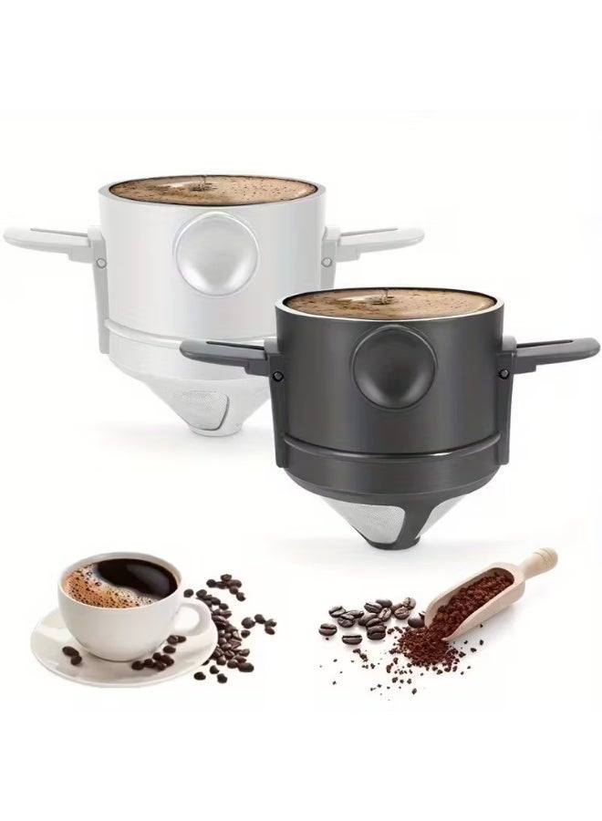 Portable Stainless Steel Reusable Coffee Filter with Foldable Dripper & Ear Hook – Easy-Pour Design with Storage, Perfect for Rich & Flavorful Brewing - Image 4