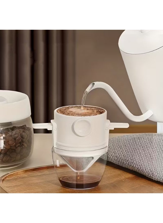 Portable Stainless Steel Reusable Coffee Filter with Foldable Dripper & Ear Hook – Easy-Pour Design with Storage, Perfect for Rich & Flavorful Brewing - Image 1