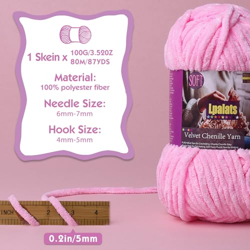 Lpalats Baby Blanket Yarn for Crocheting Soft - 3 Pack of 100g/3.5oz Chunky Chenille Yarn for Knitting Blankets Amigurumi - Super Bulky Yarns - 261 Yards Thick Plush Yarns (3, Dark Curry) - Image 2