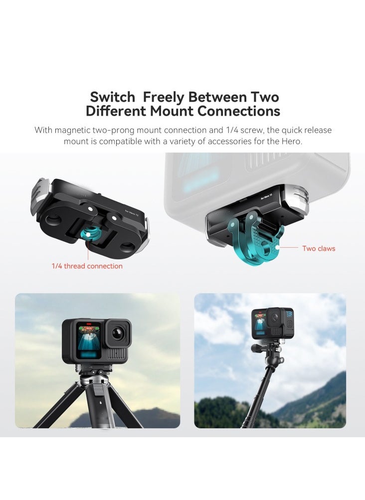 General - Suitable for GoPro HERO13 Black AMAI metal magnetic quick release base dual interface adapter base - Image 1