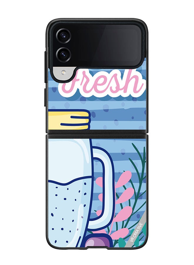 VR CREATIVE Protective Case Cover For Samsung Galaxy Z Flip4 Refreshing Juice Design Multicolour - Image 1