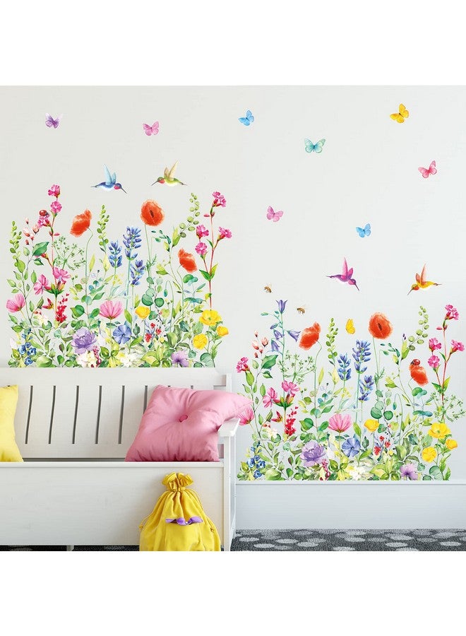 DECOWALL SG2-2114 Garden Flower Wall Stickers Birds Plants Floral Decals Removable for Nursery Bedroom Living Room Art Home Mural Decoration Decor - Image 3